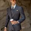 suit (1) Premium Men’s Dark Gray Wool Three-Piece Suit | Slim Fit Wedding Suit for Groom, Business & Formal Wear