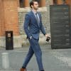 suit (1) Premium Blue Wool Suit Set for Men – Stylish Slim Fit Wedding Tuxedo & Casual Business Blazer for Spring and Fall