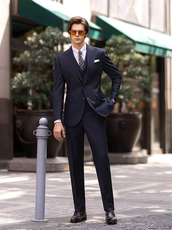 suit (2) Luxury Wedding Season British Style Wool 3-Piece Suit for Men – Sophisticated Slim Fit Shadow Stripe Formal Suit