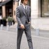 suit (2) Sophisticated British Style Wool 3-Piece Suit for Men – High-End Shadow Stripe Groom Wedding & Smart Business Formal Wear