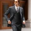 suit (2) Sophisticated British Style Wool 3-Piece Suit for Men – High-End Bespoke Groom Wedding & All-Season Business Formal Wear