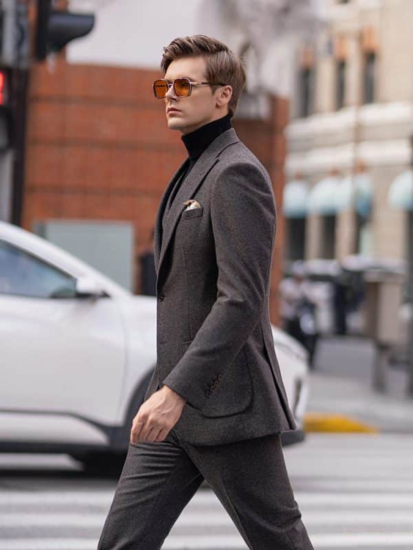 suit (2) Premium Autumn/Winter Men's Tweed Suit – High-End Smart-Casual Business 3-Piece Set