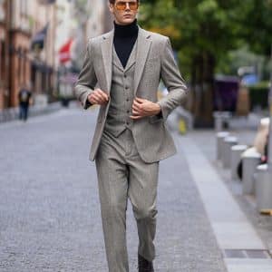 Premium Thickened Wool Tweed 3-Piece Suit – High-End Niche Style Business & Formal Set