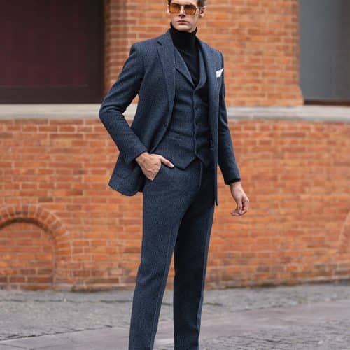 Premium Thickened Wool Tweed 3-Piece Suit – Luxury Retro Business & Wedding Formal Ensemble