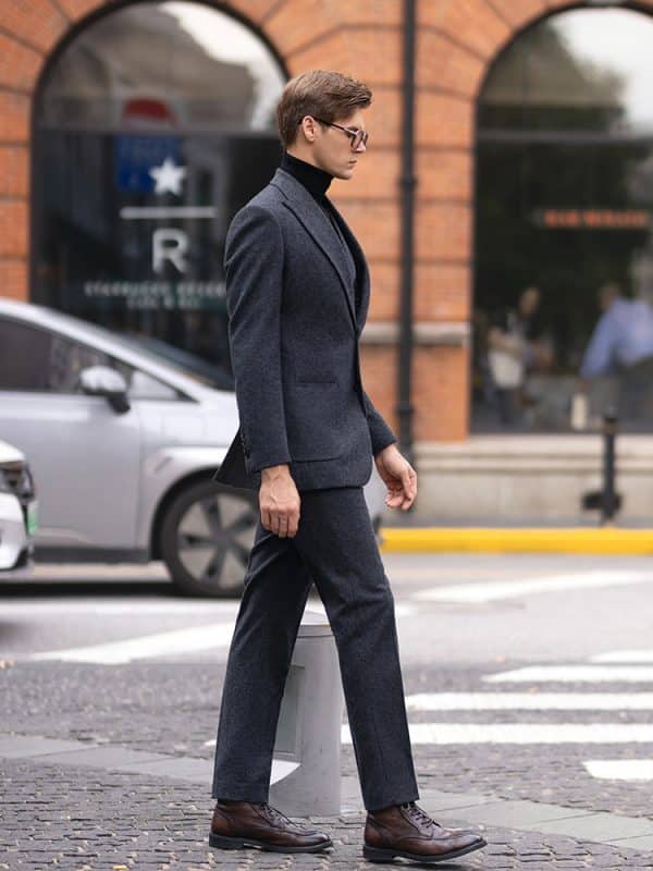 suit (2) Premium Heavyweight Wool Tweed 3-Piece Suit – High-End Smart-Casual Business & Formal Ensemble