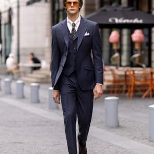 Luxurious Morandi Color Men's Wool 3-Piece Suit Set – Sophisticated Groom Wedding Tuxedo & Business Formal Wear
