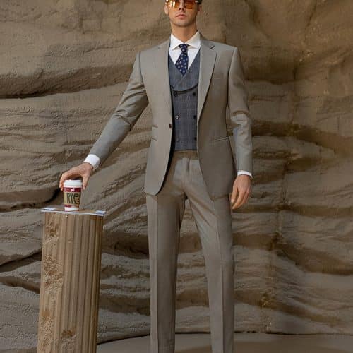 suit (3) Premium Woolen Slim-Fit 3-Piece Suit – High-End Autumn/Winter Business & Wedding Formal Ensemble