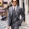 suit (3) Sophisticated British Style Wool 3-Piece Suit for Men – High-End Shadow Stripe Groom Wedding & Smart Business Formal Wear