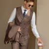 suit (3) Premium Men’s Wool 3-Piece Wedding Suit | Slim Fit Plaid Formal Suit for Groom, Prom & Special Events