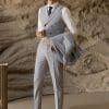 suit (4) Sophisticated Light Grey Wool Suit for Men – High-End Slim Fit Groom Wedding & Smart Business Spring/Autumn Formal Wear