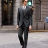 suit (4) Sophisticated British Style Wool 3-Piece Suit for Men – High-End Bespoke Groom Wedding & All-Season Business Formal Wear