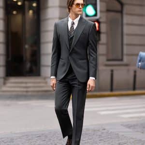 Sophisticated British Style Wool 3-Piece Suit for Men – High-End Bespoke Groom Wedding & All-Season Business Formal Wear