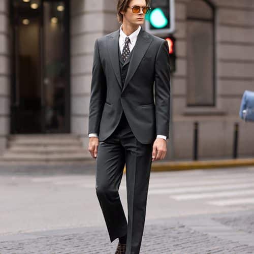 Sophisticated British Style Wool 3-Piece Suit for Men – High-End Bespoke Groom Wedding & All-Season Business Formal Wear