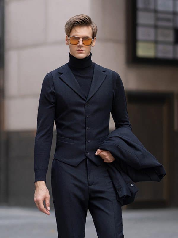 suit (4) Premium Winter Woolen Men's Suit – Versatile Heavyweight Business-Casual 3-Piece Set