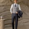 suit (5) Premium Men’s Dark Gray Wool Three-Piece Suit | Slim Fit Wedding Suit for Groom, Business & Formal Wear