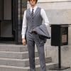 suit (5) Sophisticated British Style Wool 3-Piece Suit for Men – High-End Shadow Stripe Groom Wedding & Smart Business Formal Wear
