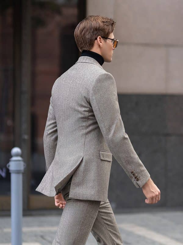 suit (5) Premium Thickened Wool Tweed 3-Piece Suit – High-End Niche Style Business & Formal Set