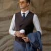 suit (5) Sophisticated Morandi Grey Blue Suit for Men – High-End Slim Fit Groom Wedding & Smart Business Formal Wear