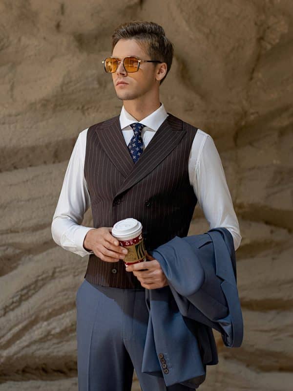 suit (5) Sophisticated Morandi Grey Blue Suit for Men – High-End Slim Fit Groom Wedding & Smart Business Formal Wear
