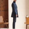 wool coat (2) British Style Haze Blue Cashmere Overcoat for Men – Premium Thickened Mid-Length Slim-Fit Winter Woolen Coat