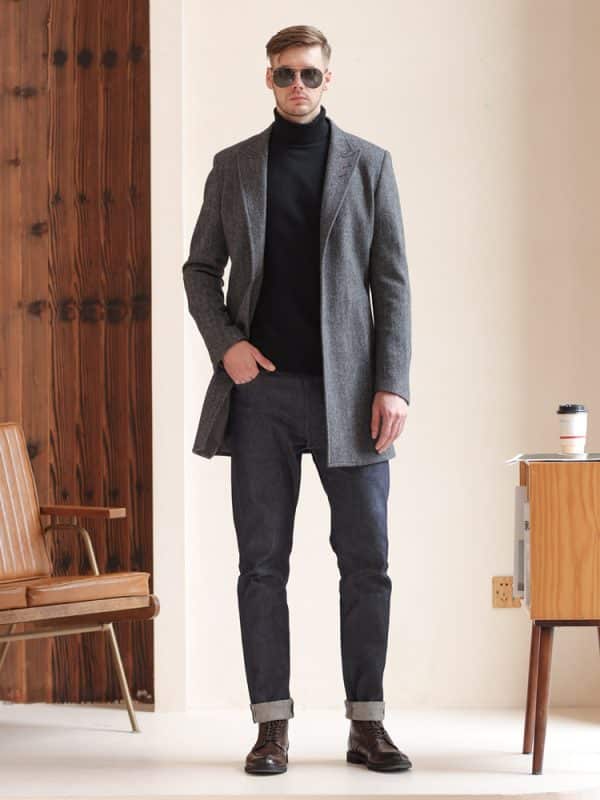 wool coat (5) Hepburn Style Slim-Fit Wool Overcoat for Men – High-End Mid-Length Winter Business Casual Coat with Ins Vibe