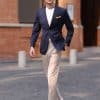 主图-01 Premium Wool Slim-Fit Men's Blazer – Versatile Solid Navy Business-Commuter Jacket