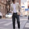 主图-01 Premium Wool Slim-Fit Men's Blazer – Sophisticated Business-Casual Suit Jacket