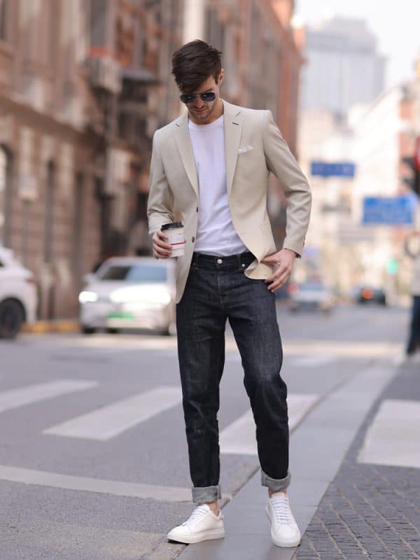 主图-01 Premium Wool Slim-Fit Men's Blazer – Sophisticated Business-Casual Suit Jacket