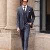 Sophisticated British Wool 3-Piece Suit for Men – High-End Groom Engagement, Wedding & Smart Business Formal Wear