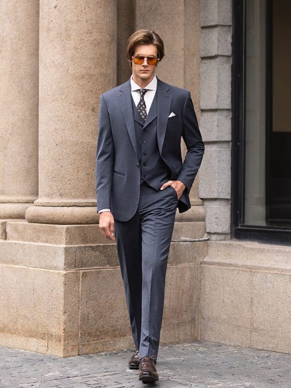 Sophisticated British Wool 3-Piece Suit for Men – High-End Groom Engagement, Wedding & Smart Business Formal Wear