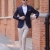 主图-05 Premium Wool Slim-Fit Men's Blazer – Versatile Solid Navy Business-Commuter Jacket