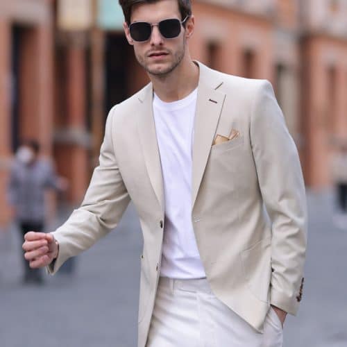 Premium Wool Slim-Fit Men's Blazer – Sophisticated Business-Casual Suit Jacket