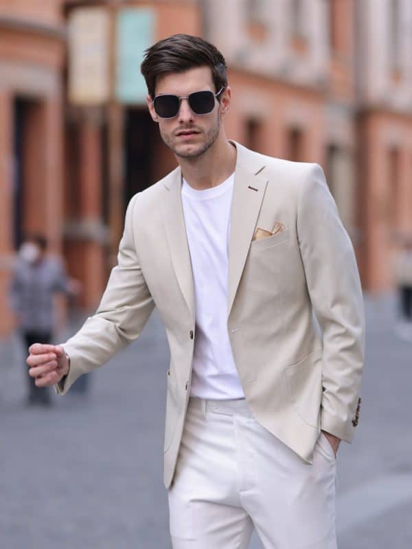 主图-05 Premium Wool Slim-Fit Men's Blazer – Sophisticated Business-Casual Suit Jacket