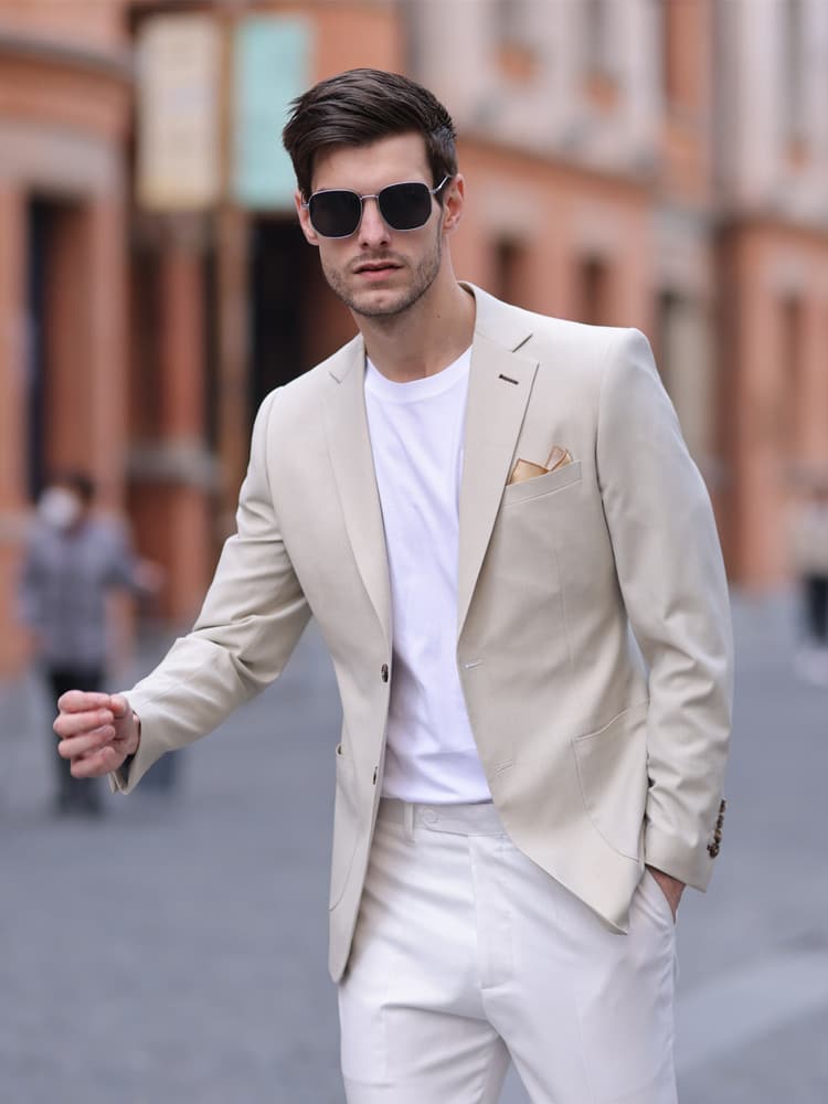 Premium Wool Slim-Fit Men's Blazer – Sophisticated Business-Casual Suit Jacket